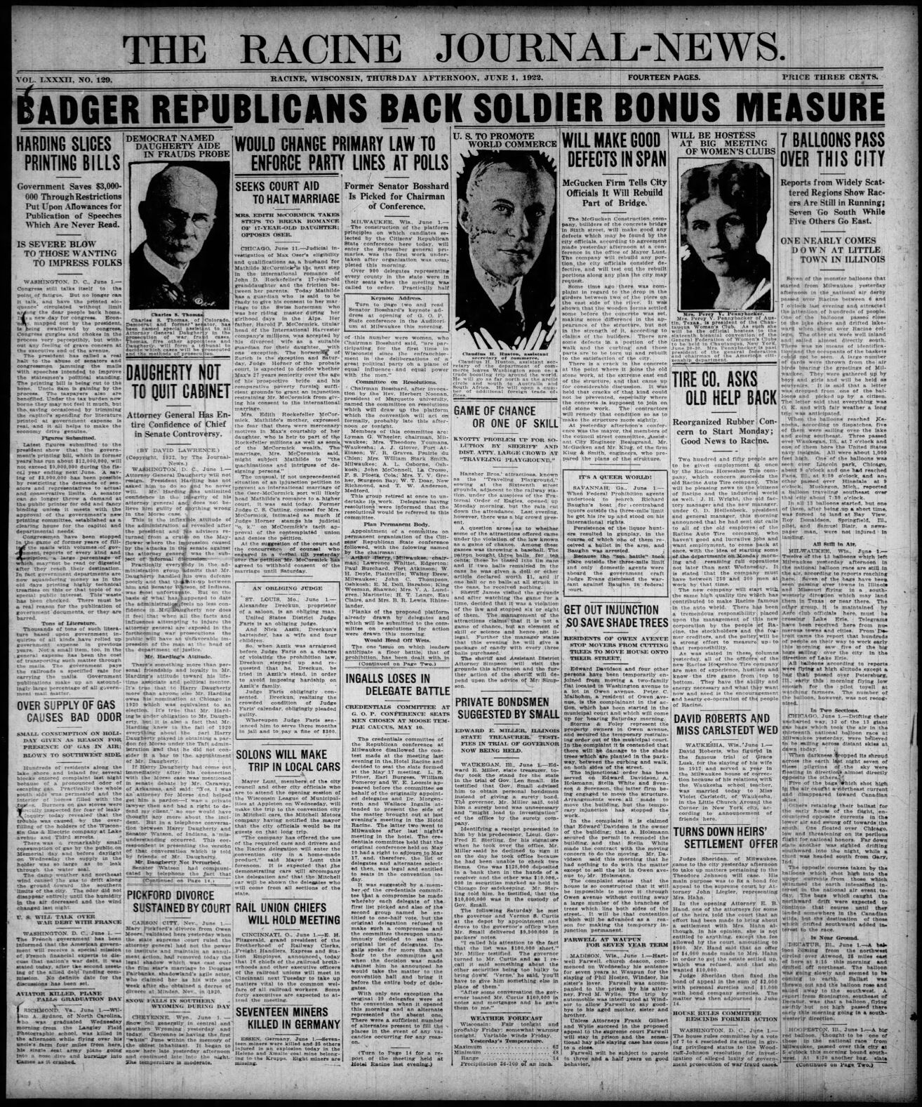 1 juin 1922